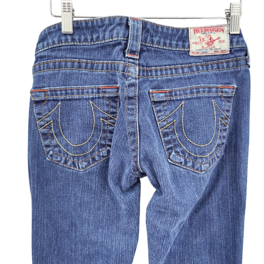 True Religion Vintage Womens Y2K McBling Johnny Straight Leg Ankle Jeans 27 USA
